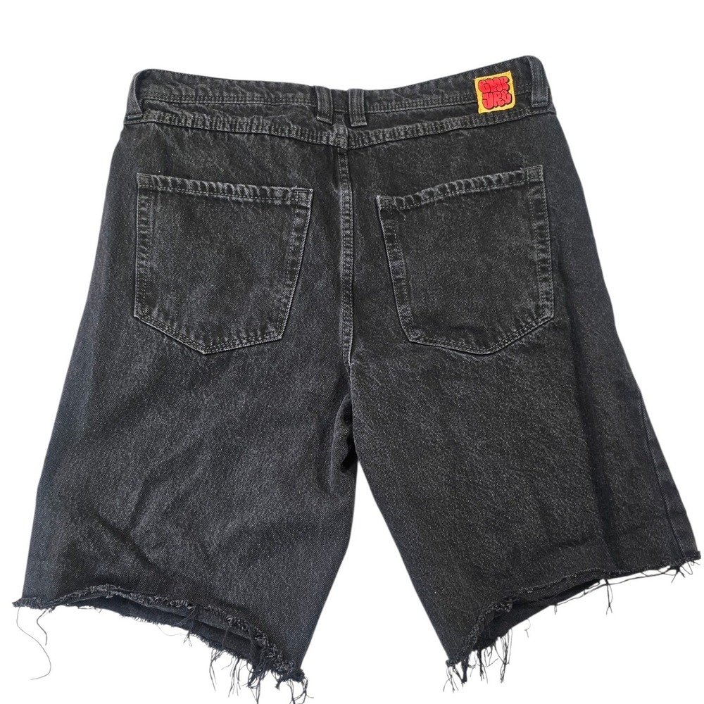 Empyre Mens Loose Fit Denim Shorts Washed Black DIY Cutoff Skate 34 streetwear - Picture 2 of 7